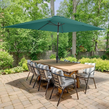 Pure Garden 10 Rectangular Patio Umbrella, Green 50-LG1278